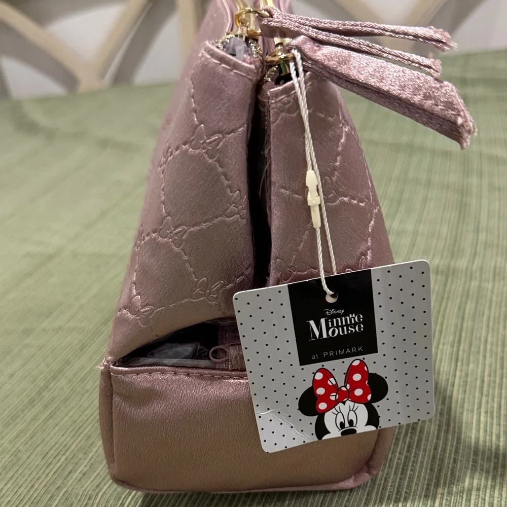 Disney Minnie Mouse Quilted Cosmetic Bag - Pink and Gold